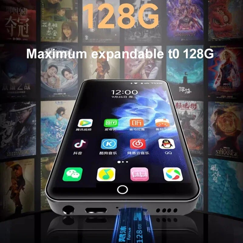 New PF31 WiFi Mp4 Mp5 Mp7 Music Player Walkman Full Screen Bluetooth Mp3 With Android 9.0 System 8 CPU FM Radio Inner 64G