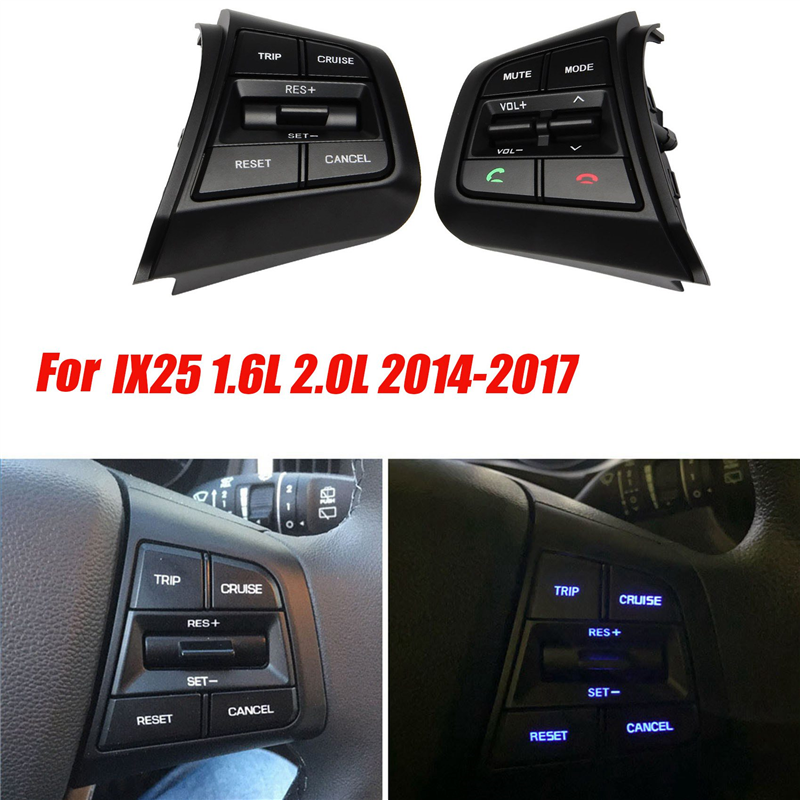 1Pair Car Steering Wheel Cruise Control Switch Buttons 96710-C9000 for IX25 1.6L 2.0L 2014-2017 Accessories Parts 96710C90104X. 