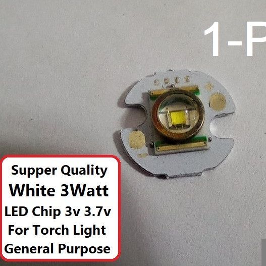 BIG LENS LED WHITE Color 3Watt LED Chip 3.1V 3.7V 3W With Metal Plate Heatsink Heat Sink Aluminum Base 16mm PCB For High Power Torch Light LED Bulbs 3W LED Light Bulbs. 