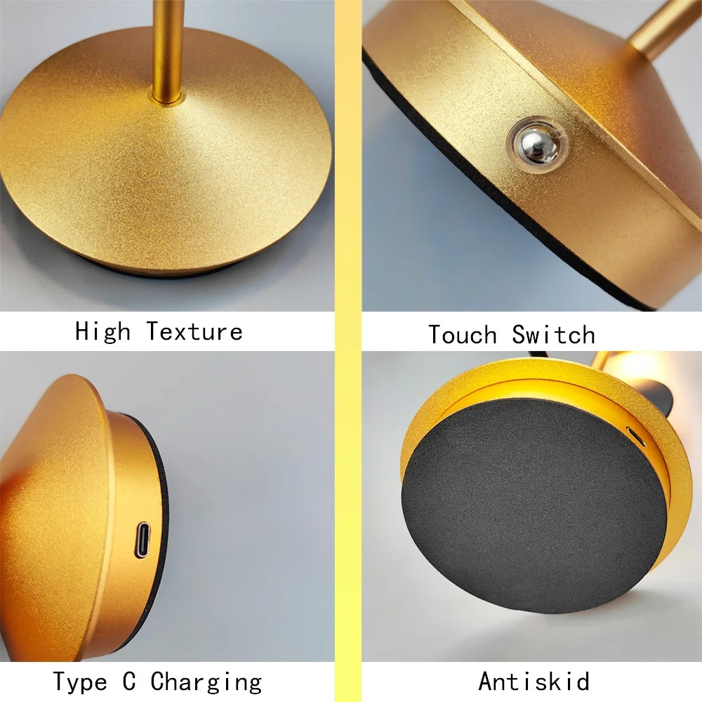 Type-C Rechargeable Table Lamp Creative Dining Touch Led Hotel Bar Coffee Pina pro Table Lamp Lampada Da Tavolo Decorative Lamp. 