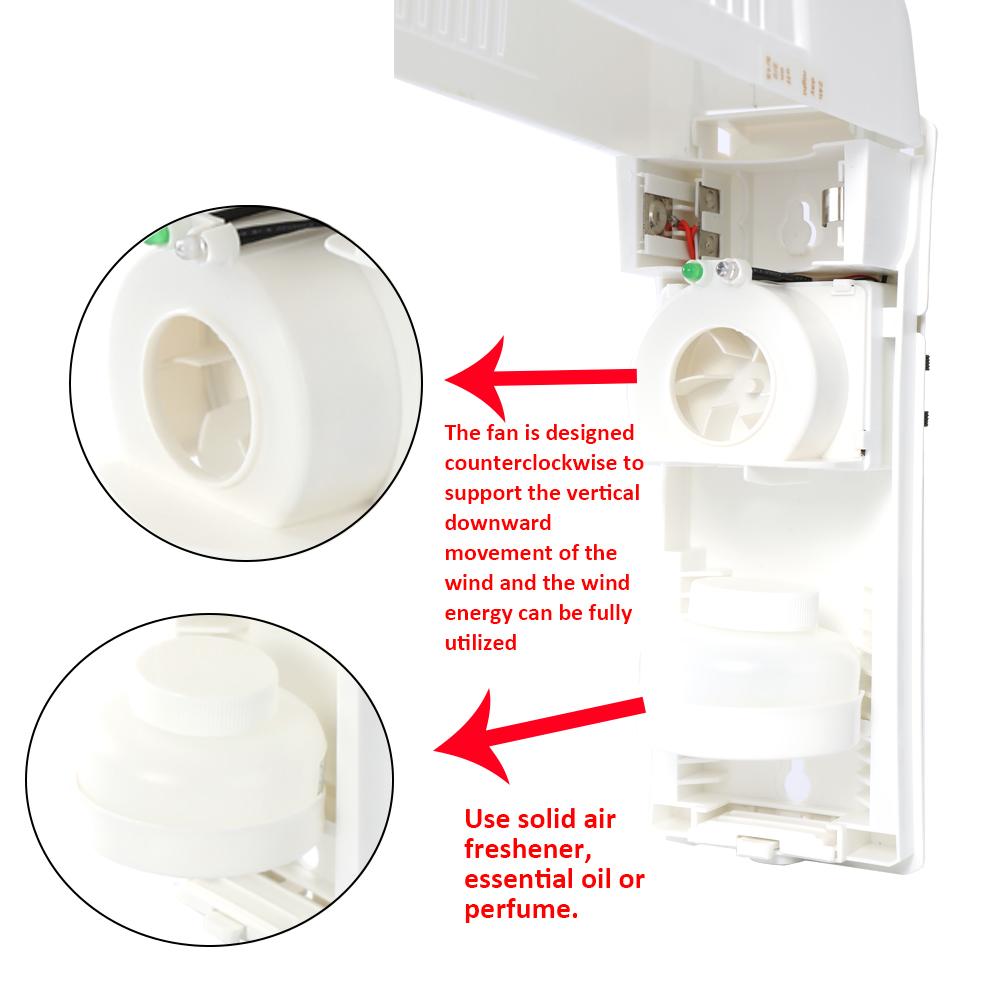 Migeet Pure White Fan Type Essential Oil Fragrance Machine Wall-mounted Tabletop Dual Purpose Automatic Air Freshener with Light Sensor and Timer. 