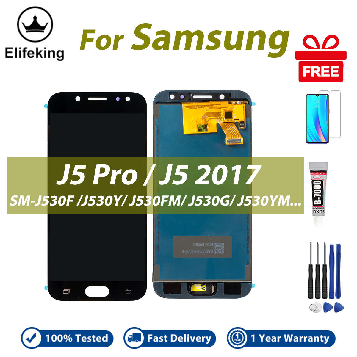 LCD For Samsung Galaxy J5 Pro 2017 J530 SM-J530F J530Y J530FM Display Touch Screen Digitizer Assembly Replacement Parts