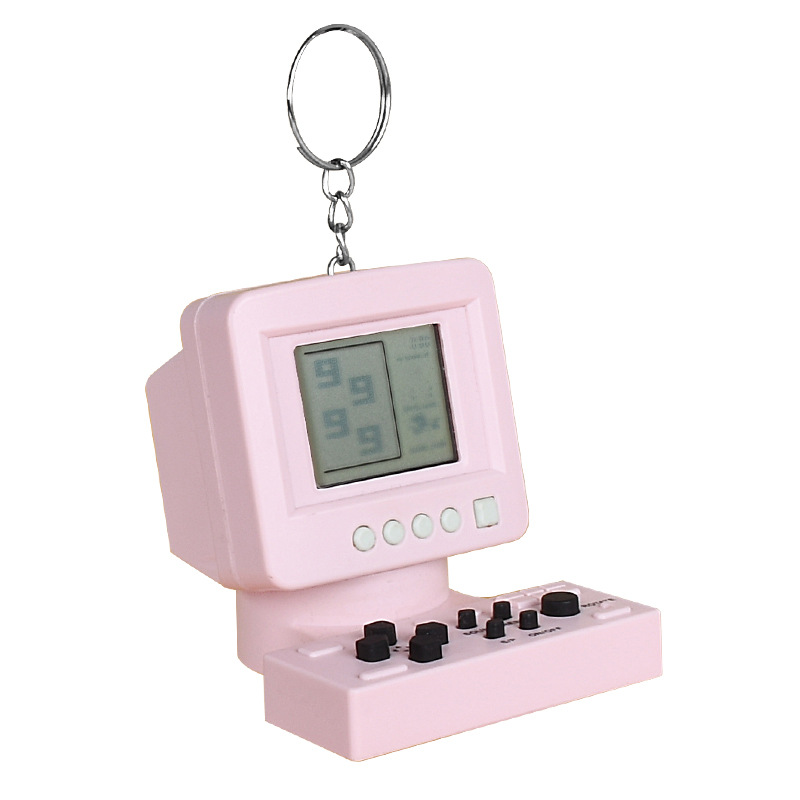 Retro nostalgic kids pocket mini computer Russia cube game console keychain creative gift small toys. 