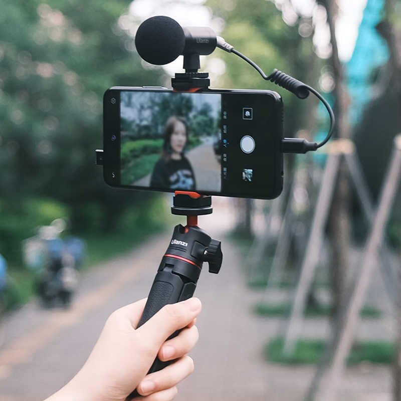 Ulanzi ST-19 Portable Phone Mount Phone Holder Clamp Clip With Cold Shoe 1/4'' Tripod Mount Mic Fill Light Vlog Accessories. 