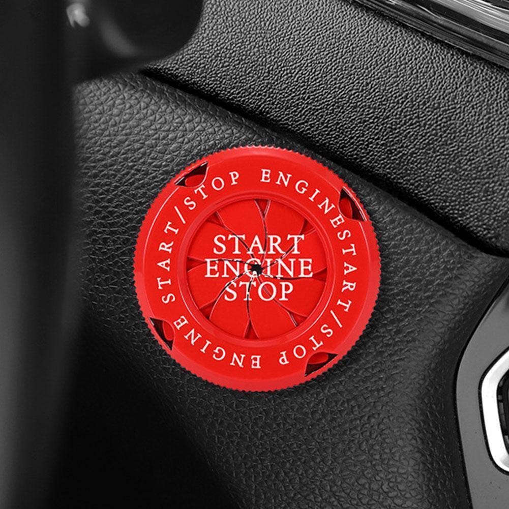 Push Start Button Cover, Engine Start Stop Button Cover Rotary, Ignition Protective Automatic Start Button Cover Accessories, Car Gift for Men. 