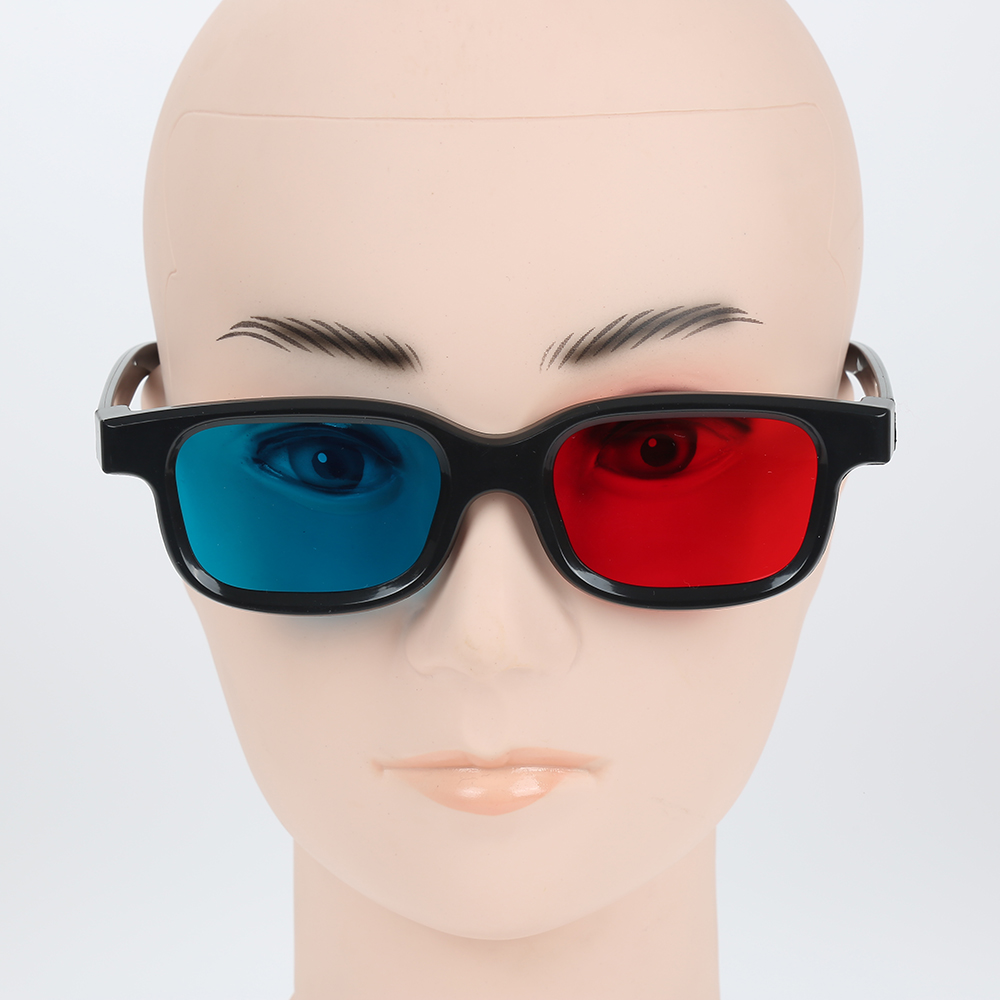 Universal Durable 3D Glasses Anaglyph Glasses Red and Blue Lenses Wrap TV Video Games. 