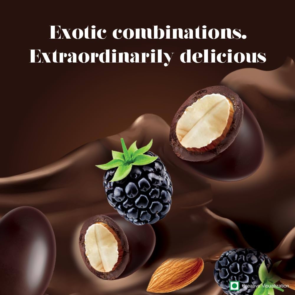 Hersheys Exotic Dark Chocolate Californian Almond Sprinkled with Blackberry Flavor 30g 2 Packets INDIAN. 