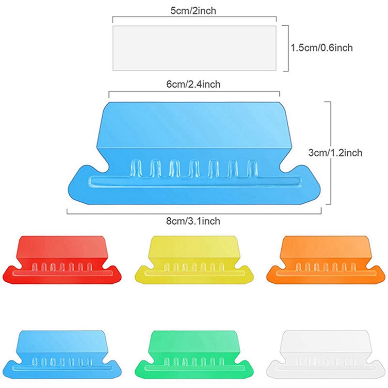 120 Sets Multicolor Hanging File Folder Tabs with Blank Inserts. 