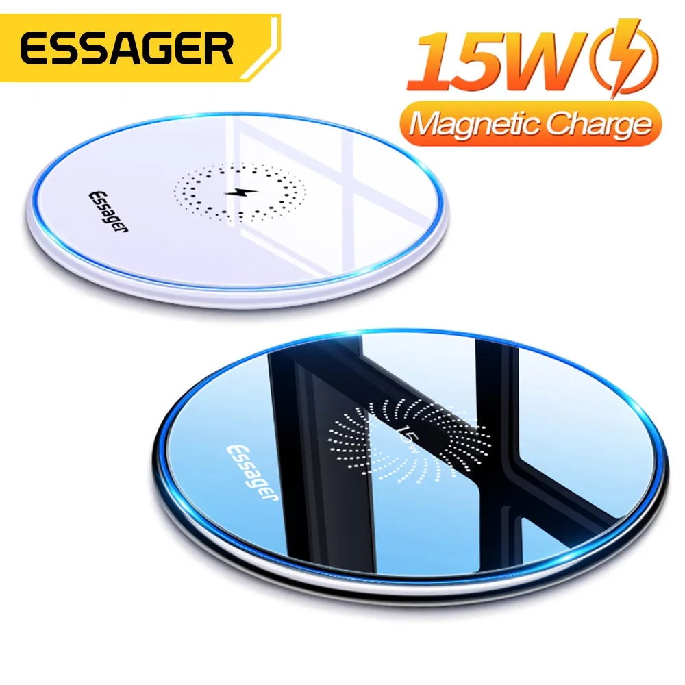 Essager 15W Qi Wireless Fast Charging Supports All Wireless Charging Phones Induction Pad For iPhone 14 13 12 Pro Max X Xiaomi mi 10 Samsung S20 Huawei. 