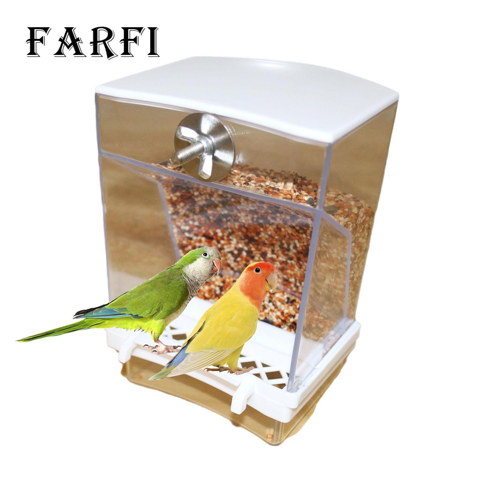 Easy to Observe Bird Feeder Large Capacity Automatic Bird Feeder for Parrots Transparent Hanging Food Container for Cage