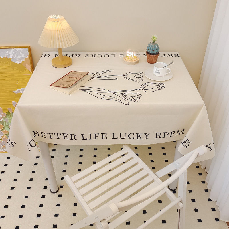 Cream style tablecloth, student dormitory study desk cloth, high-grade photo decoration cloth, French coffee table cloth, ins Japanese. 