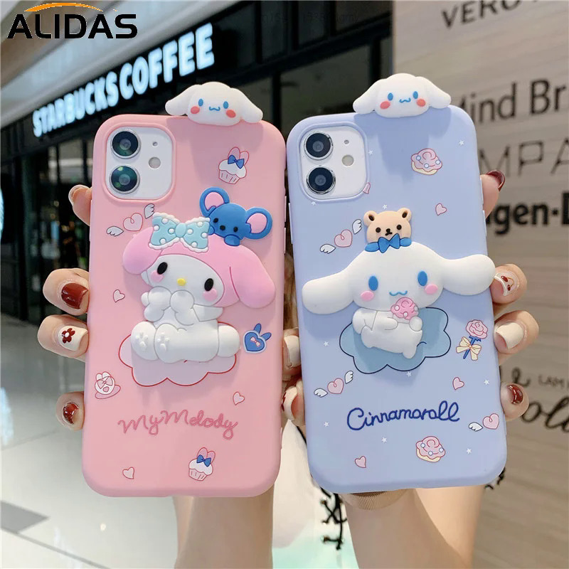 【Healer DingD】 Sanrio Cartoon Doll Cinnamoroll My Melody Cell Phone Case For IPhone 12 12Pro 12ProMax 11 Pro Max X XS XR 8 7 Plus Soft Covers