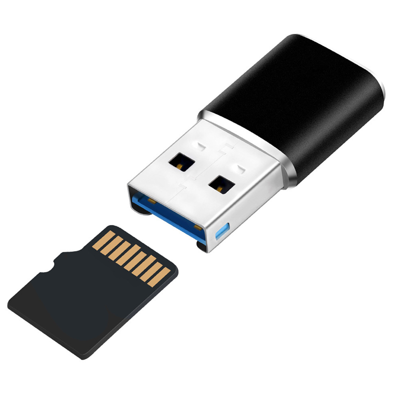 Aluminum Mini USB 3.0 Memory Card Reader Adapter for Micro-SD Card. 