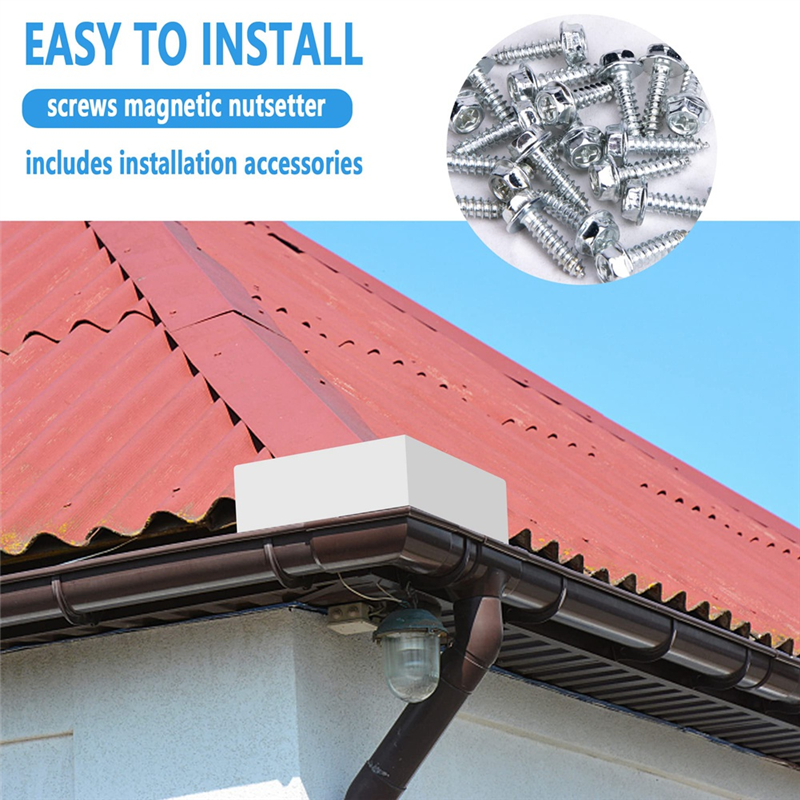 6 Pcs Gutter Valley Splash Guards,Rain Gutter Valley Roofing Gutter Guards, Diverter Roof Rain Diverter For House Easy Install Easy To Use Silver. 