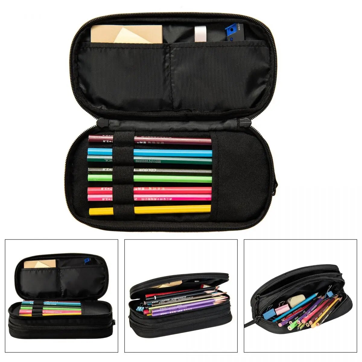 New Black Leopard Pencil Cases Cheetah Animal Pencil Pouch Pen Holder Kids Big Capacity Bag Office Gift Stationery. 