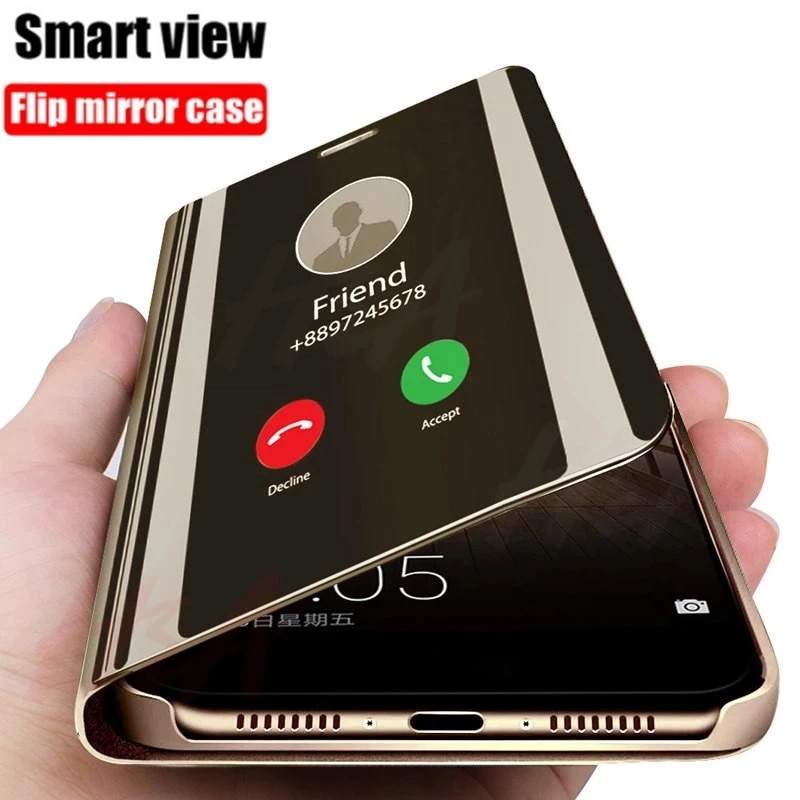 For Samsung Galaxy S24 Ultra Case Luxury Flip Stand Clear View Mirror Phone Case For Samsung S24 + Plus S 24 Ultra Back Cover