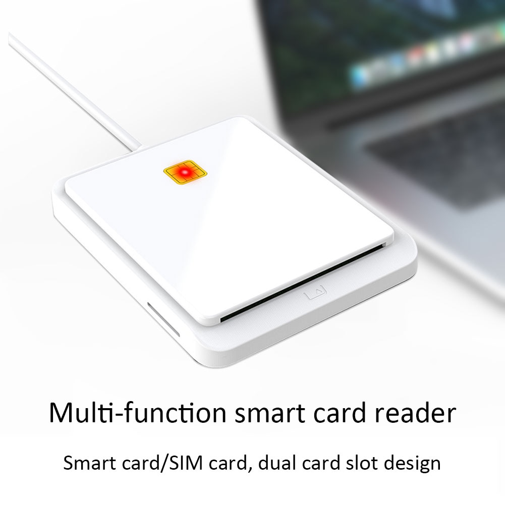 USB 2.0 Smart Card Reader Memory for ID Bank SIM CAC ID Card Cloner Connector Adapter for Windows XP Windows 7/8/8.1/10. 