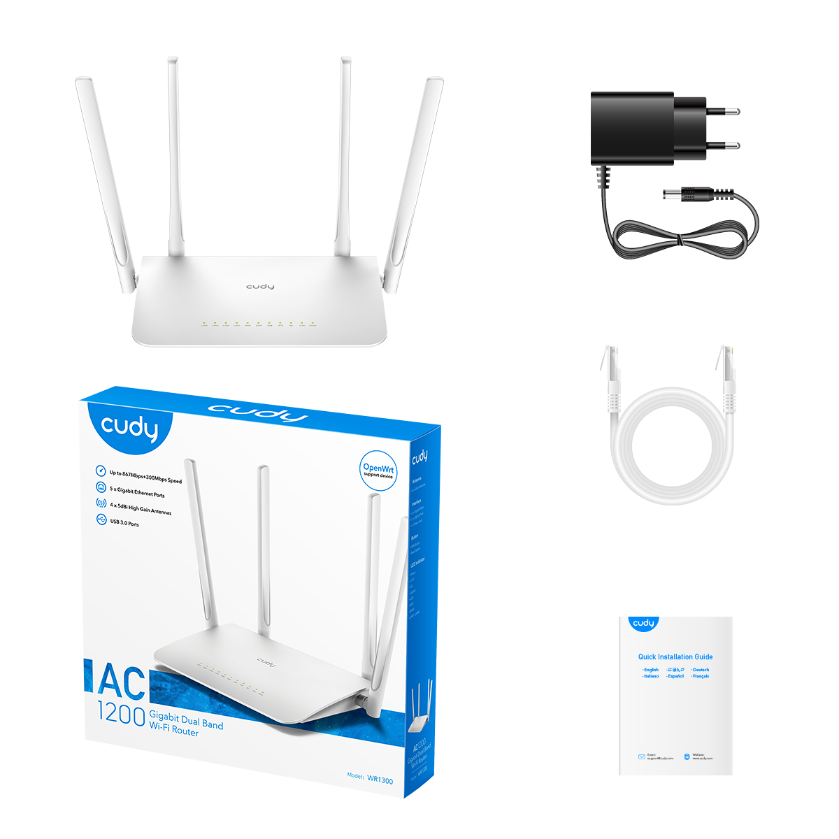 Cudy WR1200 AC1200 Dual Band 1200Mbps Wi-Fi Router