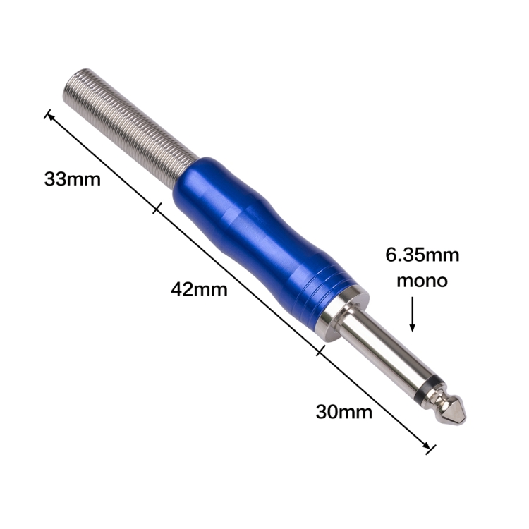 6.5/6.35mm Copper Nickel Plating Mono Channel Microphone Audio Connector Soldering Joint Plug 4 pcs. 