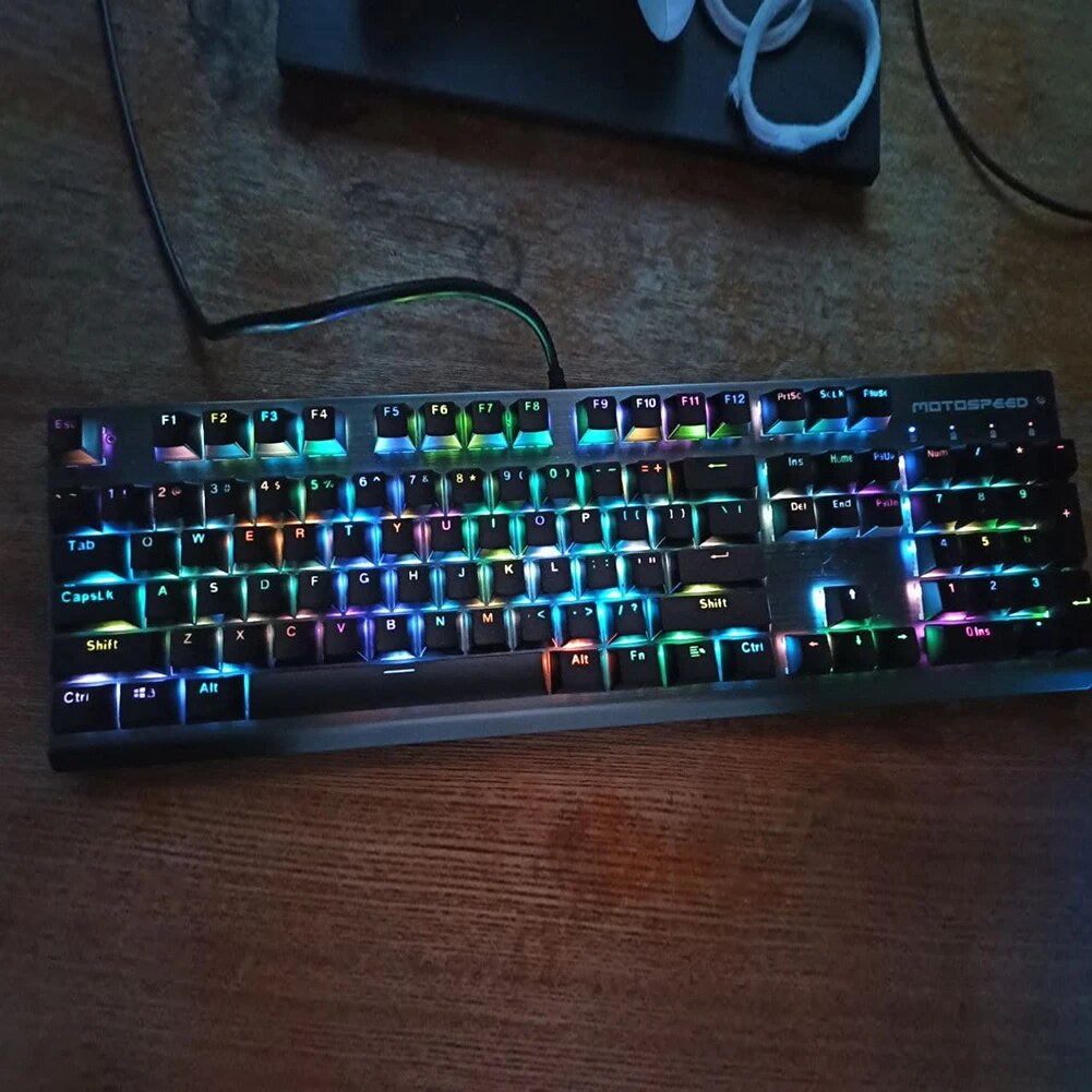 104pcs Universal Keyboard Keycaps Ergonomic Blank Keycap For Cherry MX Mechanical Keyboard Replacement Backlit Key Caps. 