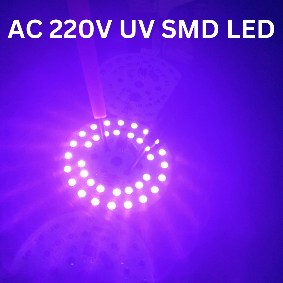 Round UV DIRECT AC 220V SMD LED Ultra Bright Clear Transparent 20mA Purple UV LED Diode Lights Emitting Diodes LEDs Bulb For Electronics Science Project Light General Purpose. 