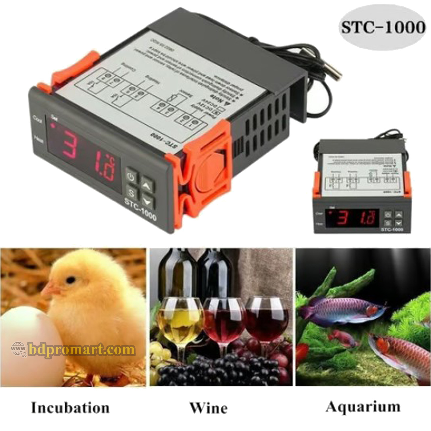 220V STC-1000 Digital LCD Temperature Controller Sensor for Poultry Farm Aquarium Hatching Seafood machine electronic Thermostat Control. 