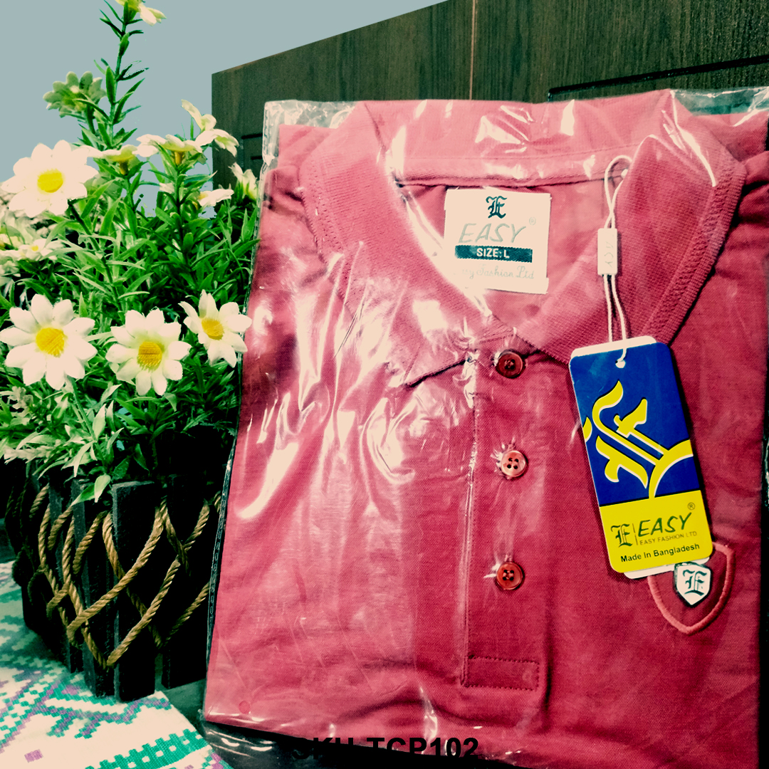 Easy Band, Regular Light Coral Color Polo Shirt for Man