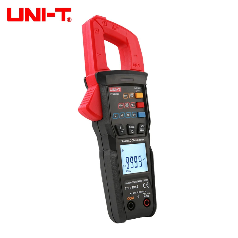 Unit-t new digital clamp meter ut202s ut202 BT Bluetooth connection 600A AC/DC current voltage 9999 counts TRMs NCV ammeter. 