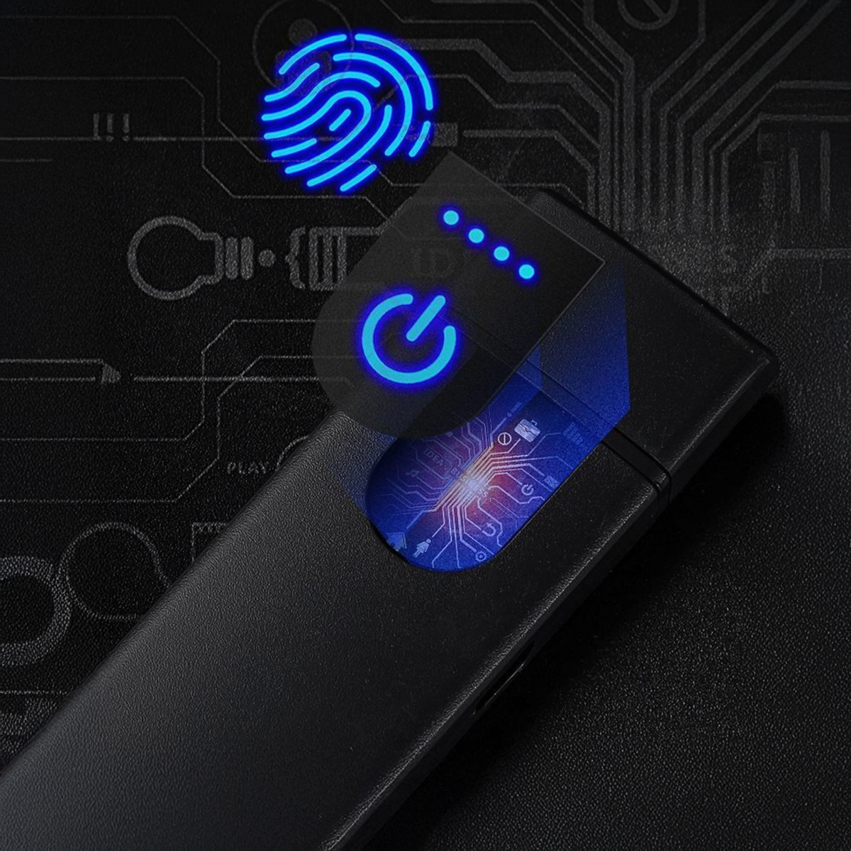 Rechargeable fingerprint electric coil lighter. 