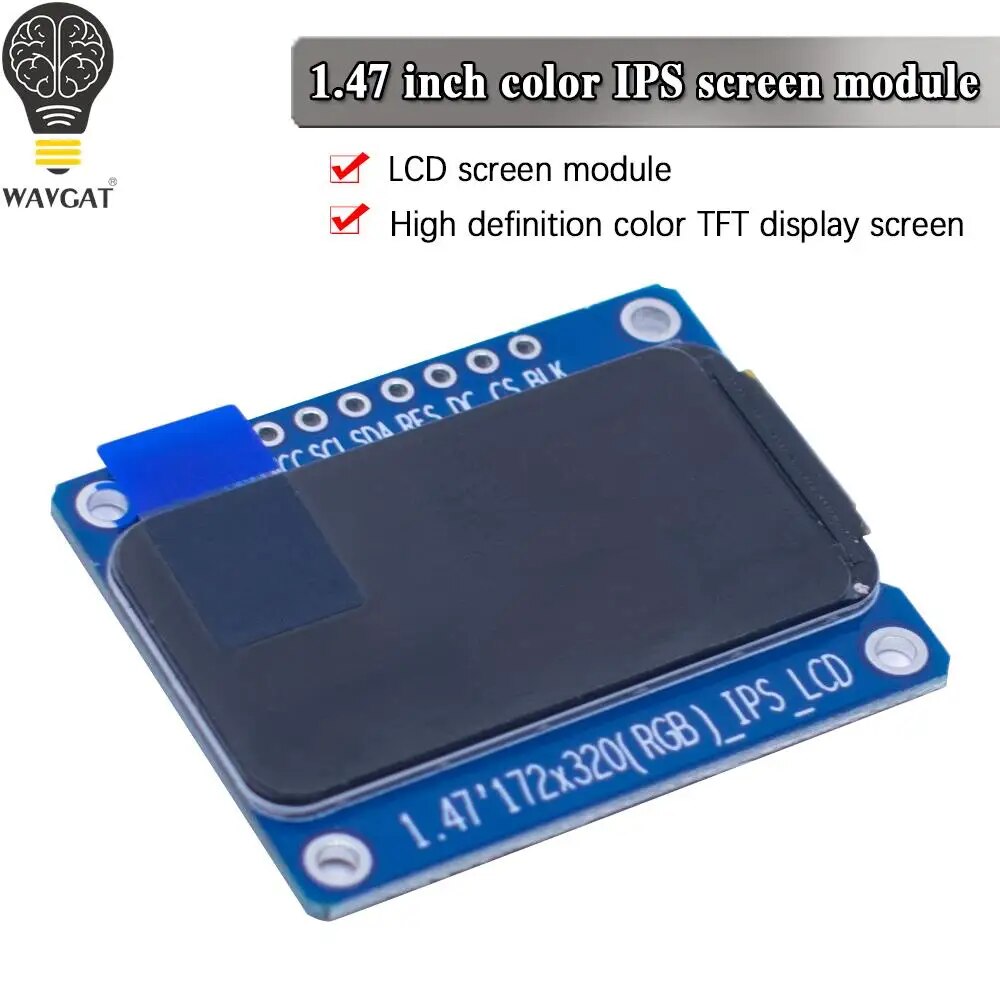 1.47" 1.47 inch 172x320 SPI Full Color TFT HD IPS Screen LCD LED Display Module 172*320 ST7789 Controller 3.3V SPI Interface