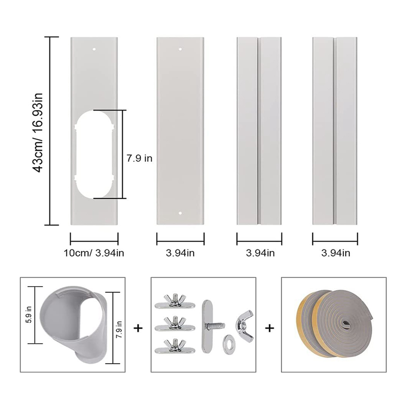 Portable Air Conditioner Window Vent Kit with Exhaust Hose Seamless. 