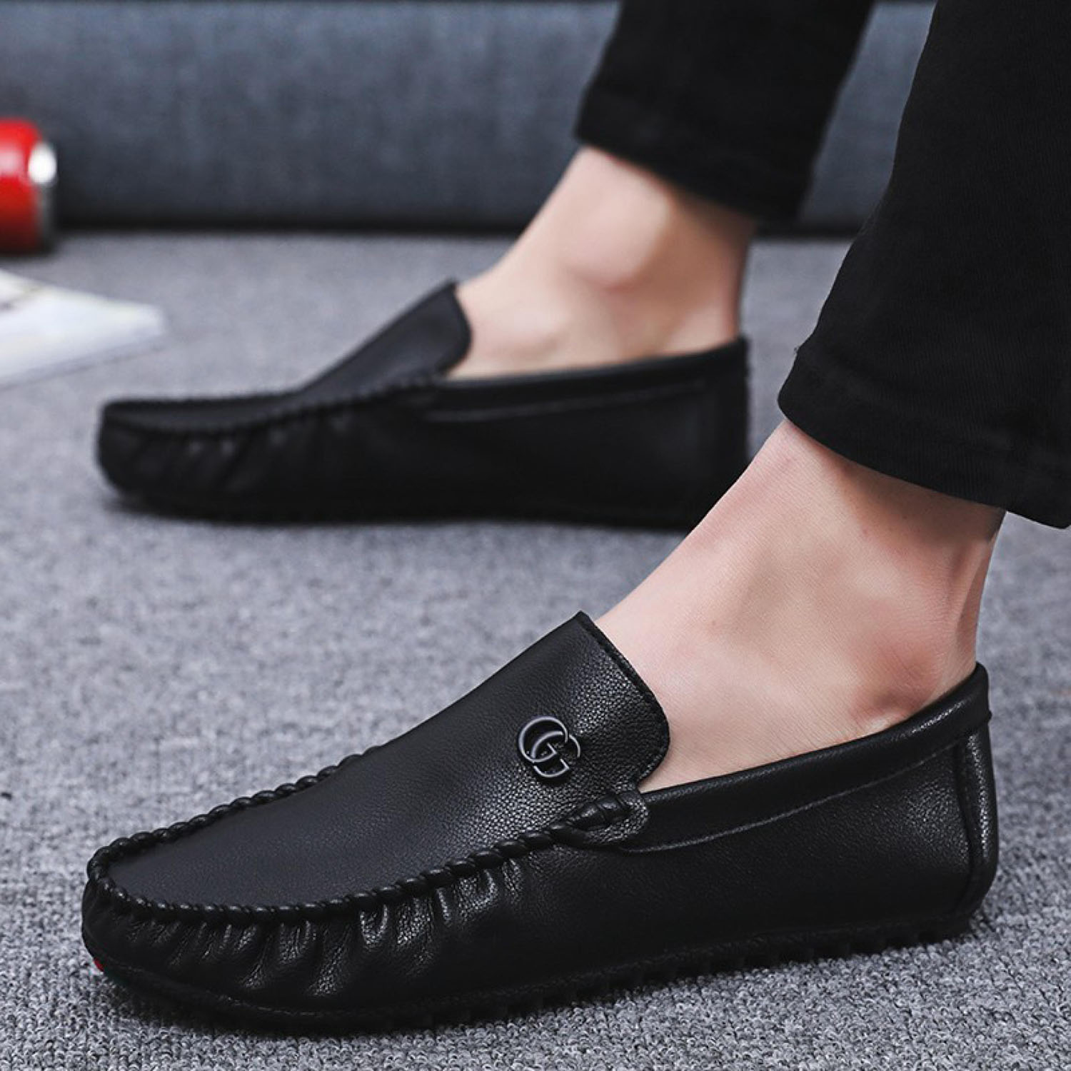 Leather Loafers Men Fashion Casual Solid Moccasin For Men Lofar