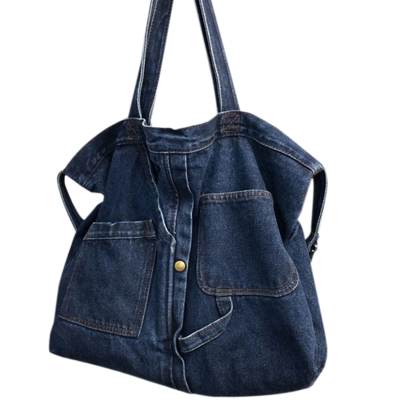 navy blue canvas tote bolsa