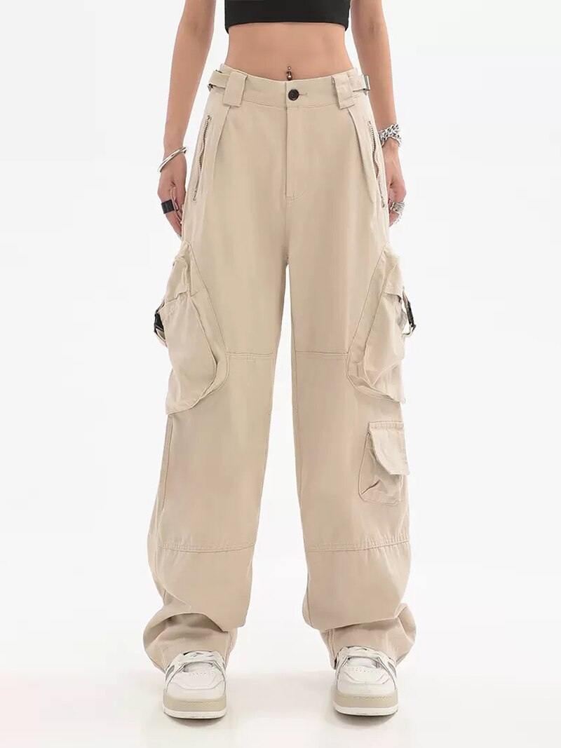 Vintage 90S Oversized Baggy Cargo Pants Women Fashion Low Waist Trousers Four Seasons Overalls Straight Jeans Women Fairycore. 