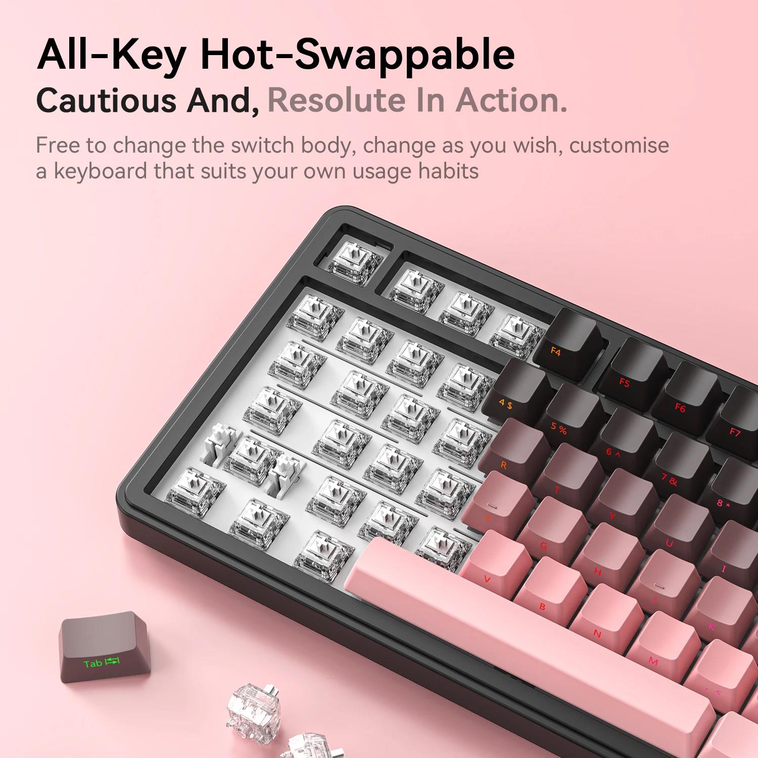 Attack Shark X85 Bluetooth Mechanical Keyboard, RGB,2.4G Tri-mode, Metal Knobs,full-key Hot-swap, Win mac. 