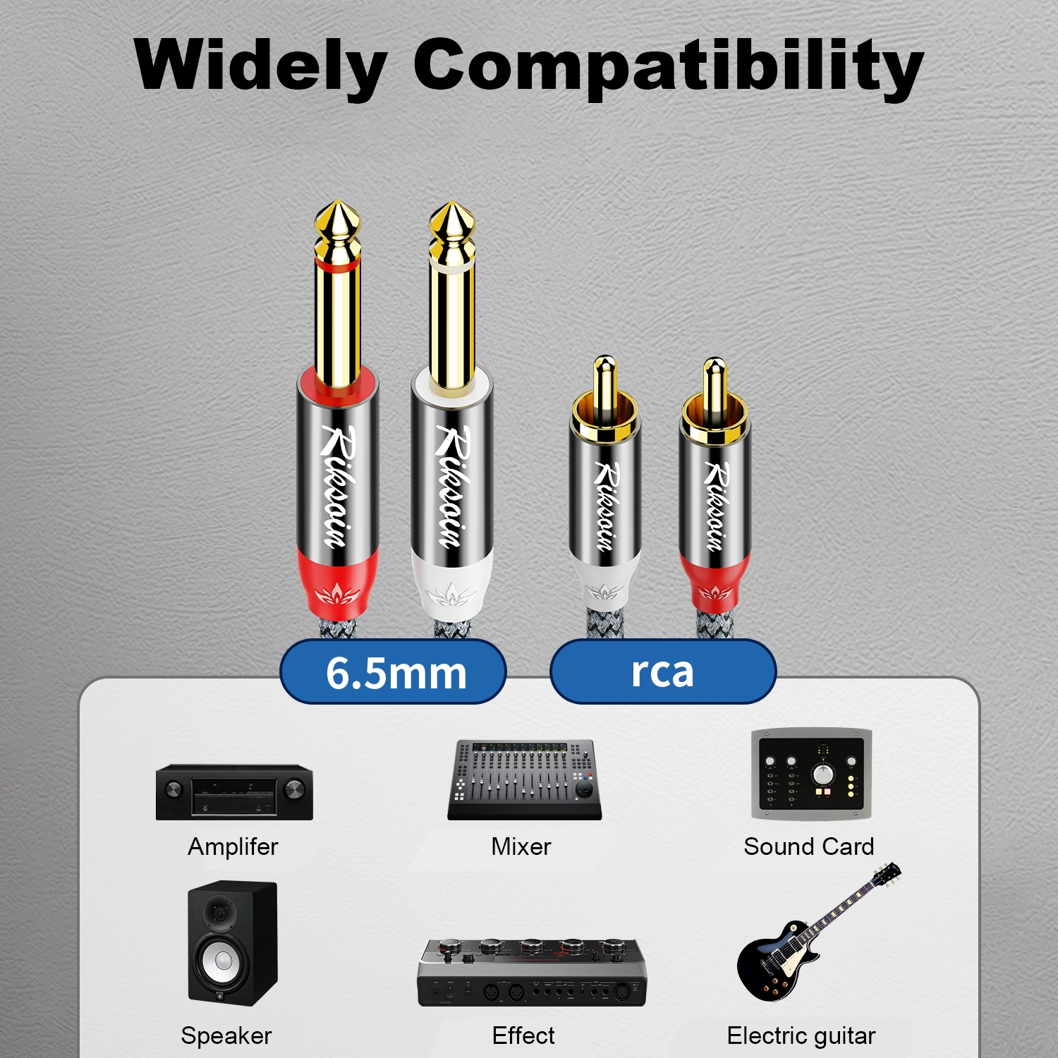 RCA To 1/4 Audio Cable Dual 1/4 Inch TS To Dual RCA Stereo Audio Interconnect Cable for Speaker Mixer Amplifier TV and More. 