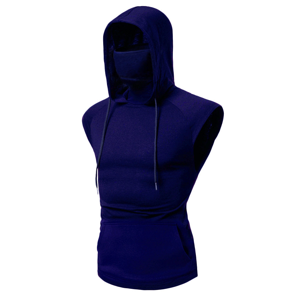 Ninja Mask Long Sleeved Hoodie Men Autumn Streetwear Large Open-forked Hip Hop Mens Sweatshirts Tops Gym Hooded Sudaderas Hombre. 