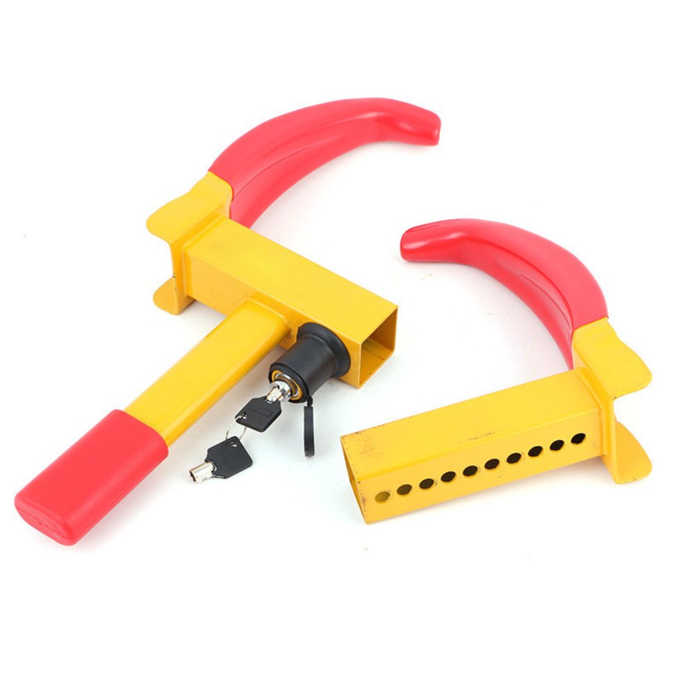 HA 9 Holes Wheel Tire Lock Clamp Anti-Theft Safe Parking Boot for Car Truck SUV-Yellow & orange. 