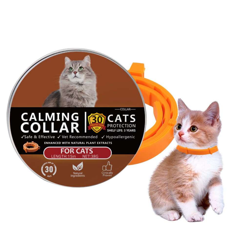 LT02-Calming Collar For Cats Dogs Adjustable Pheromone Reduce Anxiety Pets Natural Material Calm Collar Pacify Kitten. 