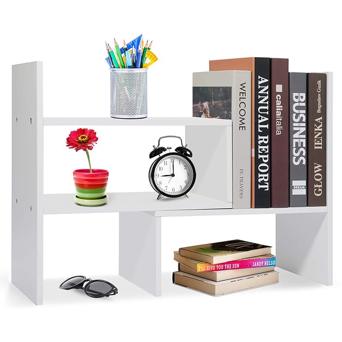 Adjustable Desk Storage Organizer Display Shelf Book Rack. 