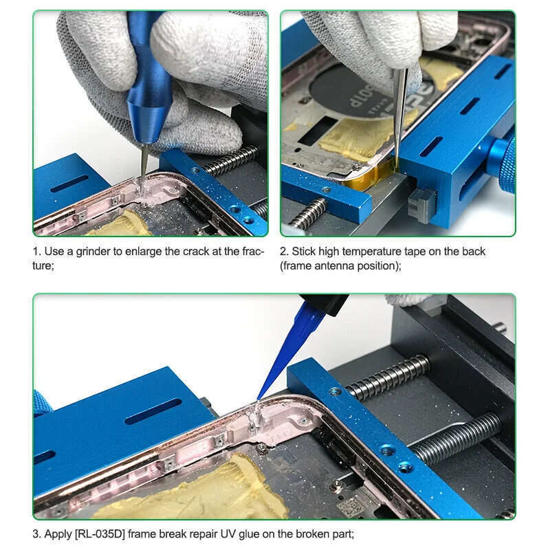RELIFE RL 035D Repairing Broken UV Glue Strong adhesion and high hardness Fast curing Repair broken Middle Frame Tools. 