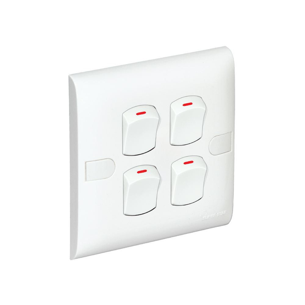 Super Star 4Gang Slim Switch /Wall Four Gang Switch