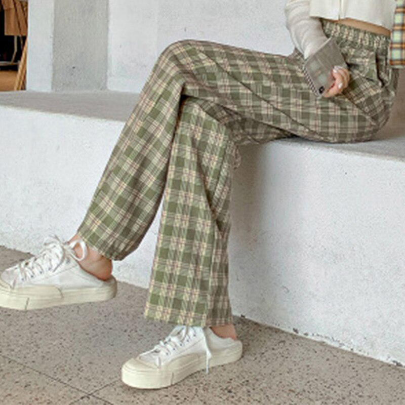 Light green plaid on sale pants