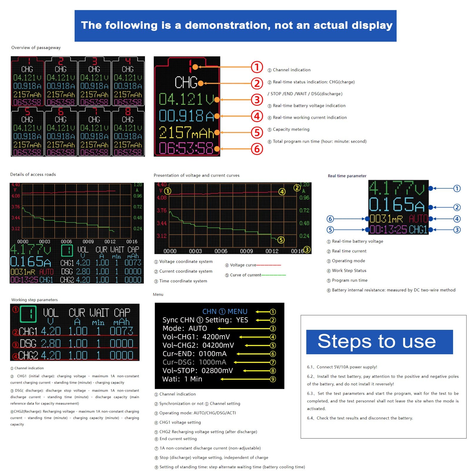 8-Channel 18650 Battery Tester 2.4inch TFT Display Battery Capacity Testing with Multi-Mode Functionality Enhanced Safety, and Intuitive Displaying. 
