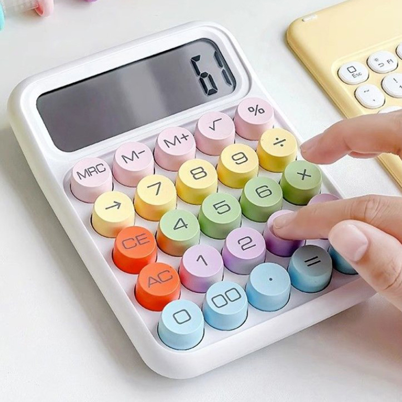 Korean Kawaii Calculator Cartoon Candy Colour Silent Mechanical Keyboard Desktop