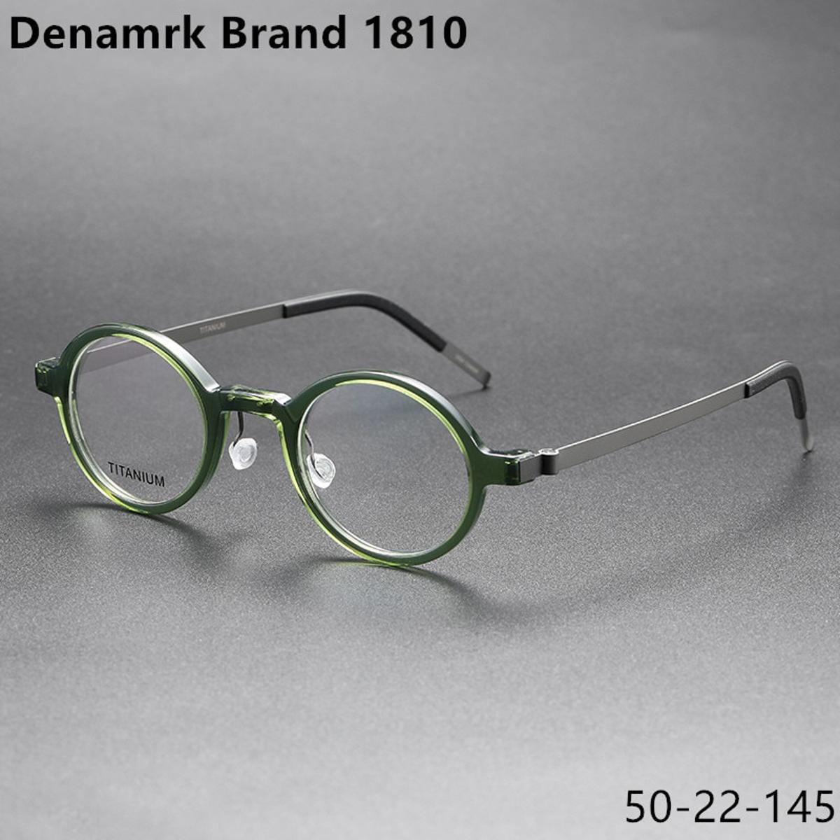 Denmark Brand Titanium Glasses Frame Men Women Retro Round Myopia Optical Eyewear Screwless Prescription Eyeglasses Frame 1810