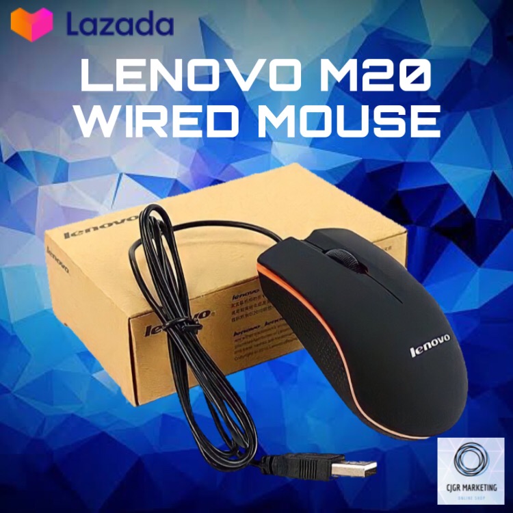 Lenovo M20 Wired USB Gaming Mouse Desktop Optical Mouse USB Wired Compatible with Windows & Mac. 