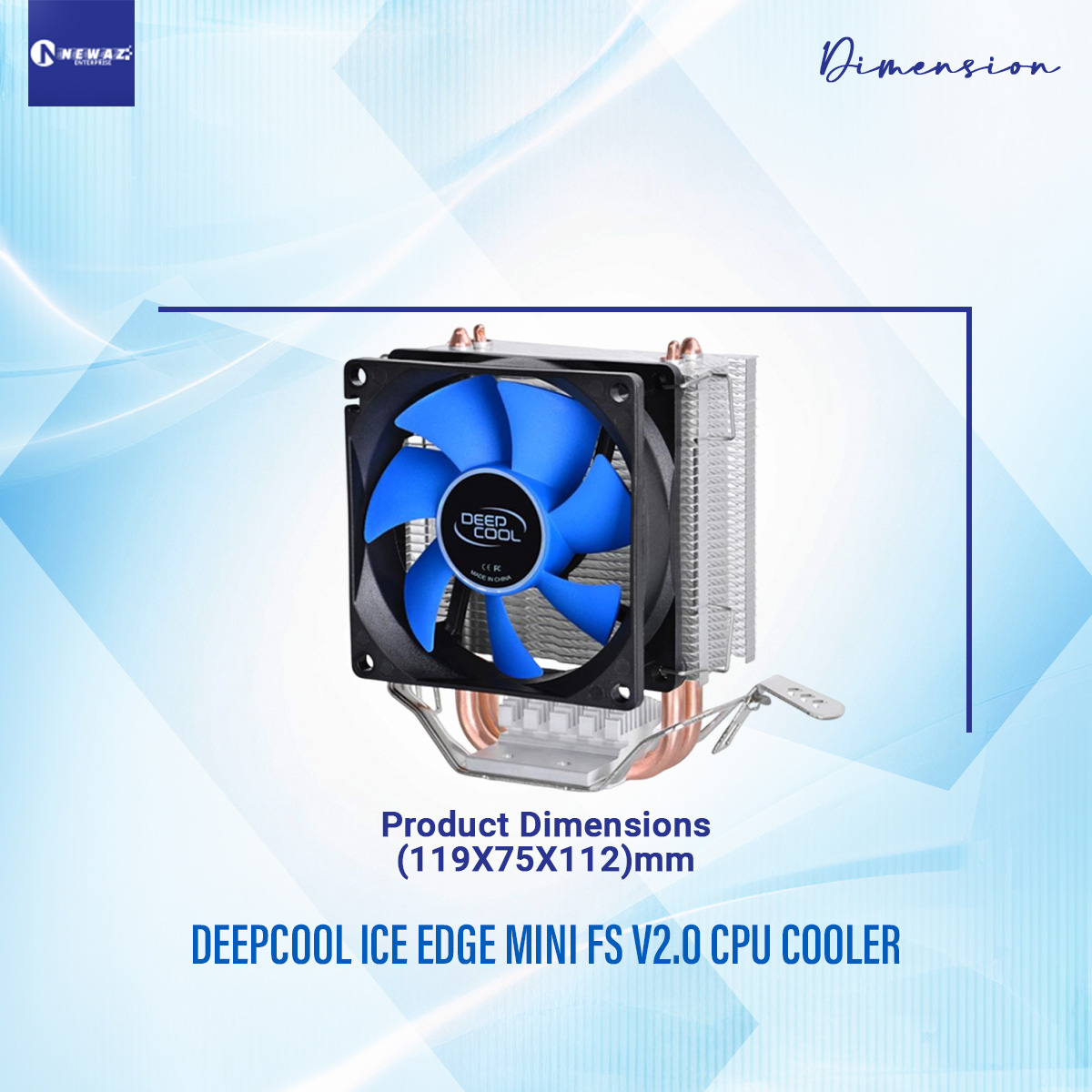 Deepcool ICE EDGE MINI FS V2.0 CPU Cooler 2 Heat Pipes For Intel LGA1700 1200 1155 AMD AM5 AM4 80mm Fan 3pin Interface. 
