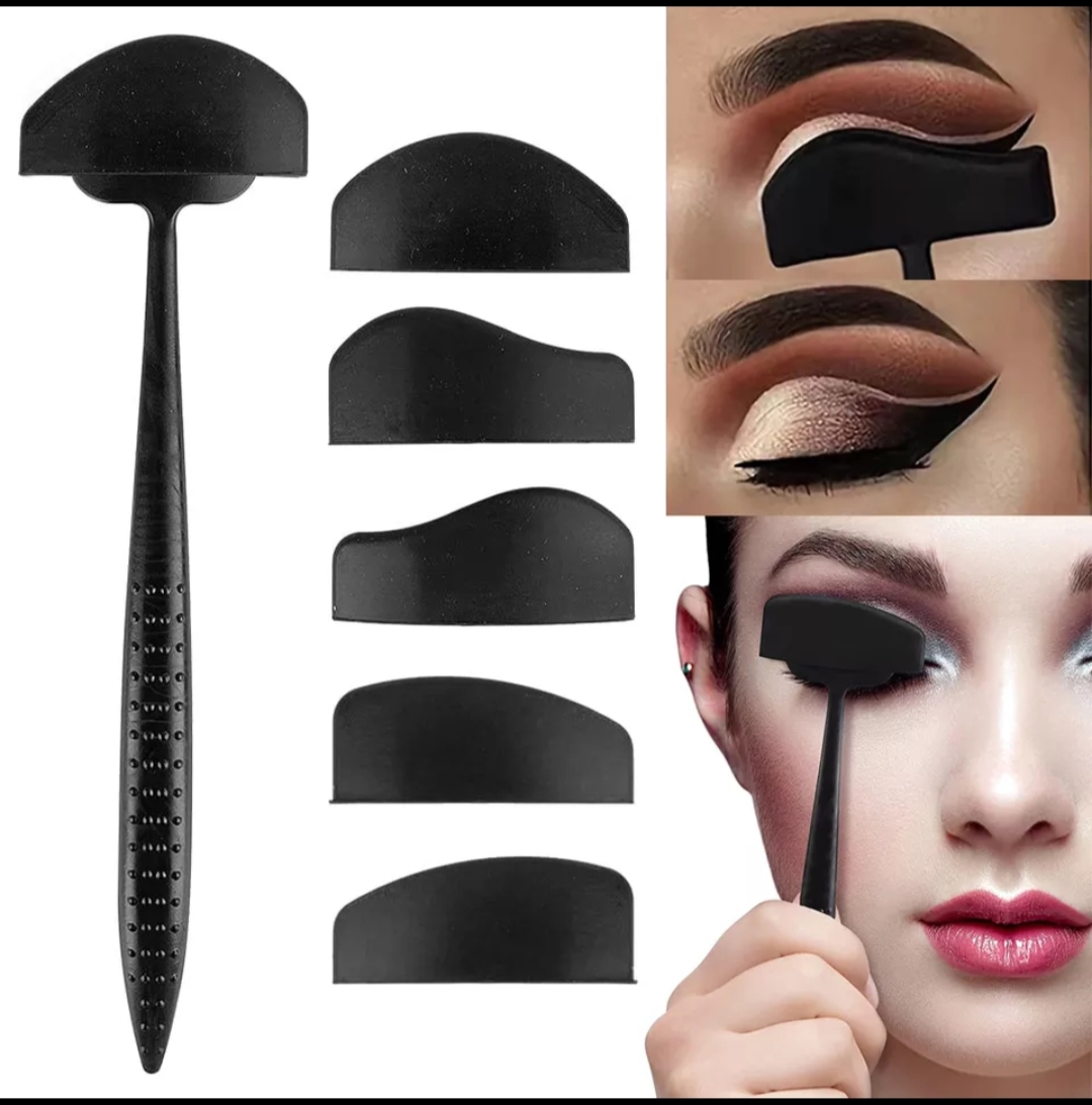 6 In 1 Siliconen Glamup Gemakkelijk Kreukt Lijn Kit Oogschaduw Borstel Make Up Eye Applicator eyeliner Stencil. 