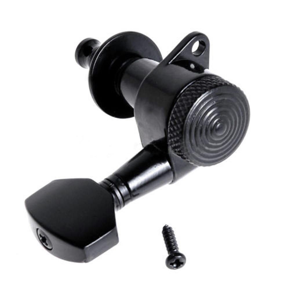 Guitar String Peg Locking Tuners Tuning Pegs Machine Heads Black 6R Inline 6 x Guitar Machine Head G. 